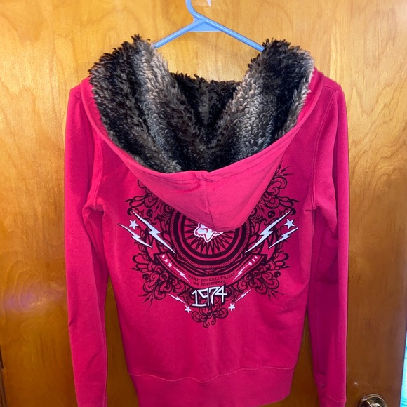 Fox Women's pink Fleece-Lined Graphic Hoodie - Picture 1 of 4